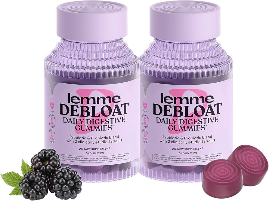 Lemme Debloat - Digestive & Gut Health Gummies with 2 Clinically Studied Probiotics & Prebiotic, ... | Amazon (US)
