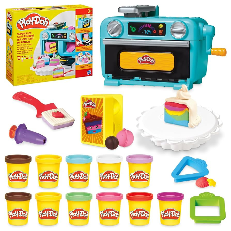 Play-Doh Super Slice Cake Playset, Toy Oven with Play Kitchen Accessories & 11 Modeling Compound ... | Amazon (US)