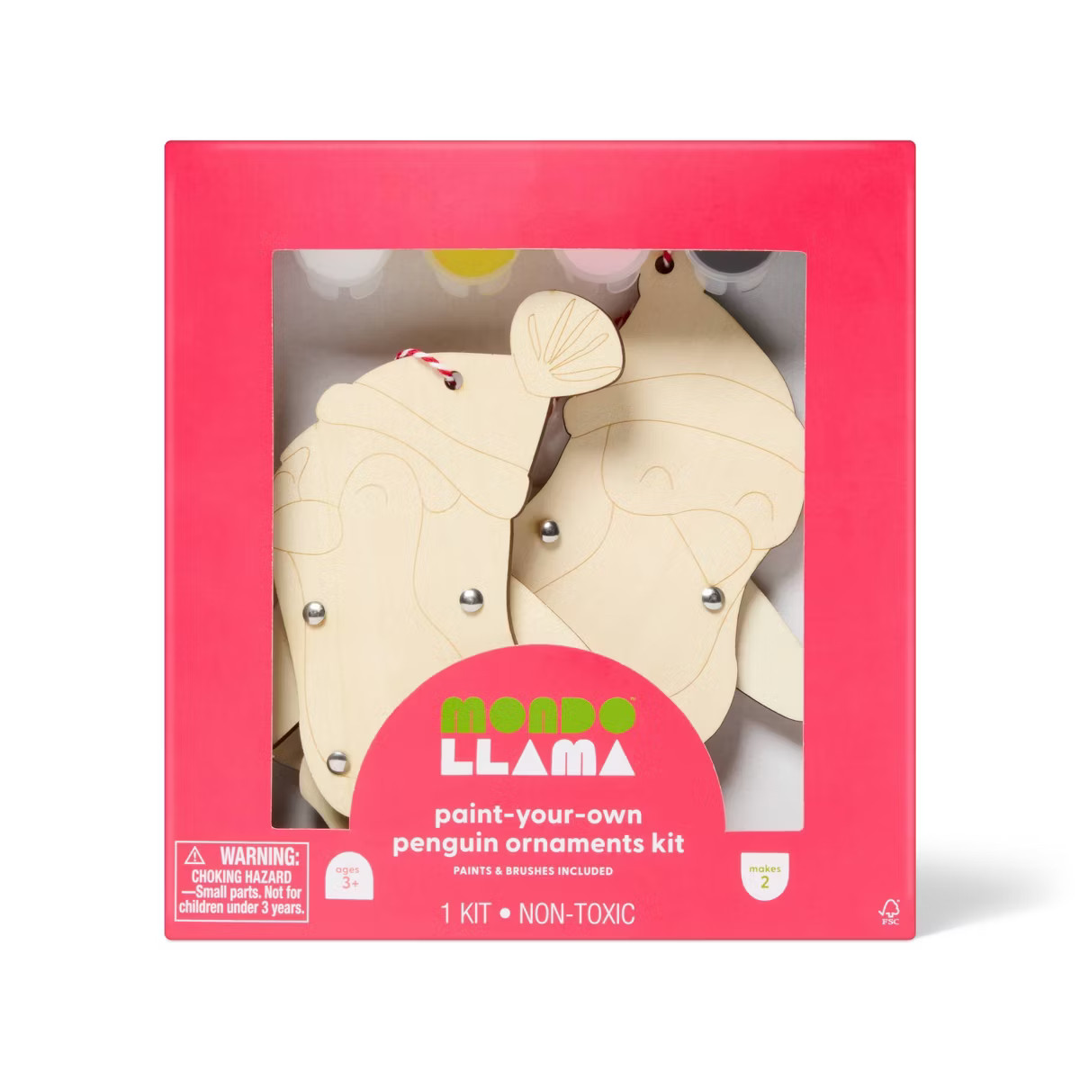 Christmas Craft 2ct Penguin Ornaments Painting Activity Kit - Mondo Llama™ | Target