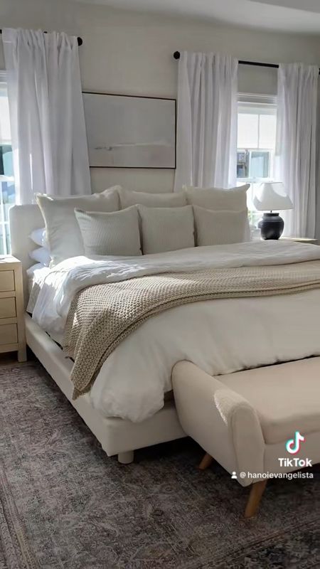 Neutral bedroom
Upholstery bed 

#LTKhome #LTKsalealert