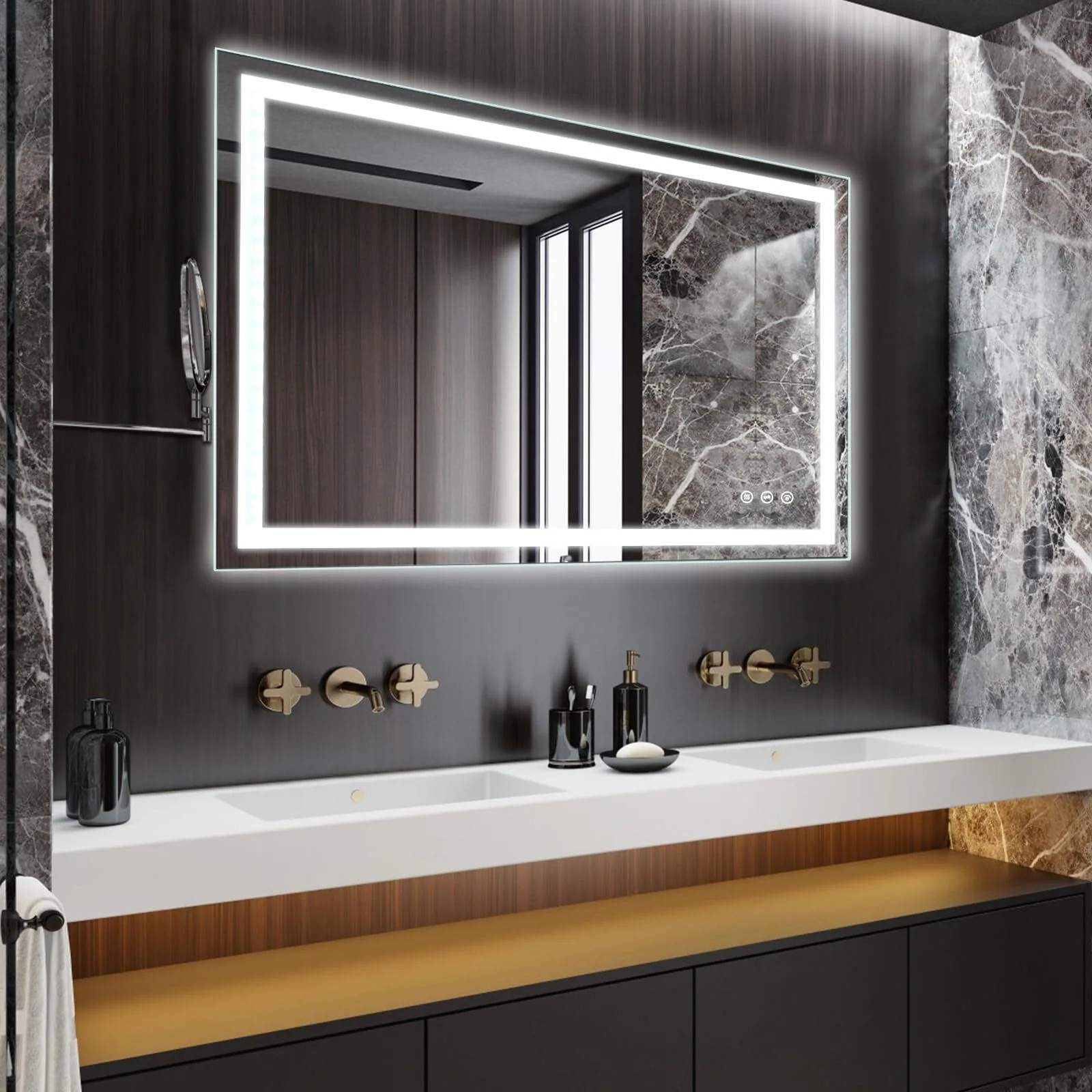 LED Bathroom Mirror with Front and Backlight | Bed Bath & Beyond