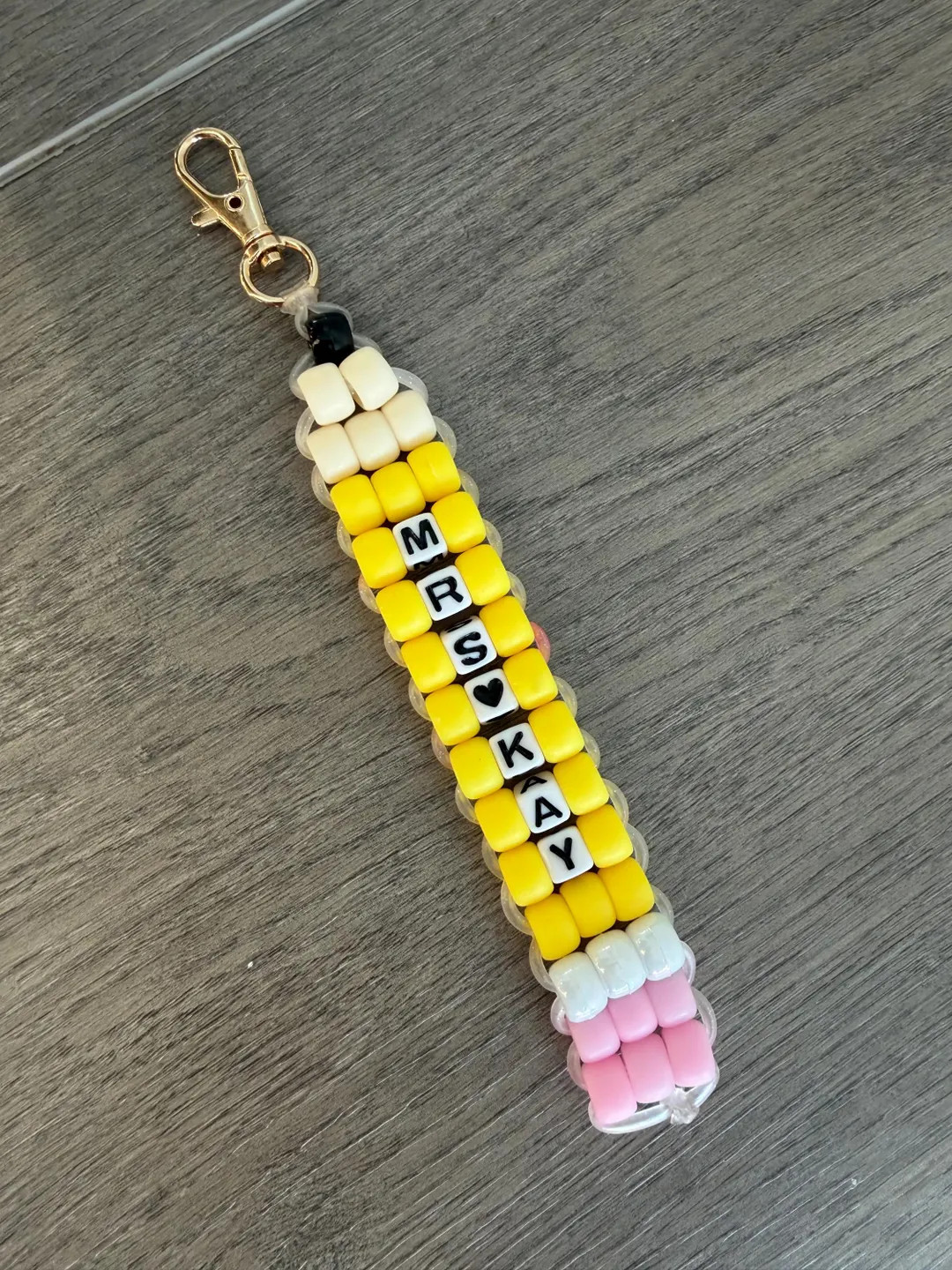 Pony Bead Pencil Keychain | Etsy (Global)