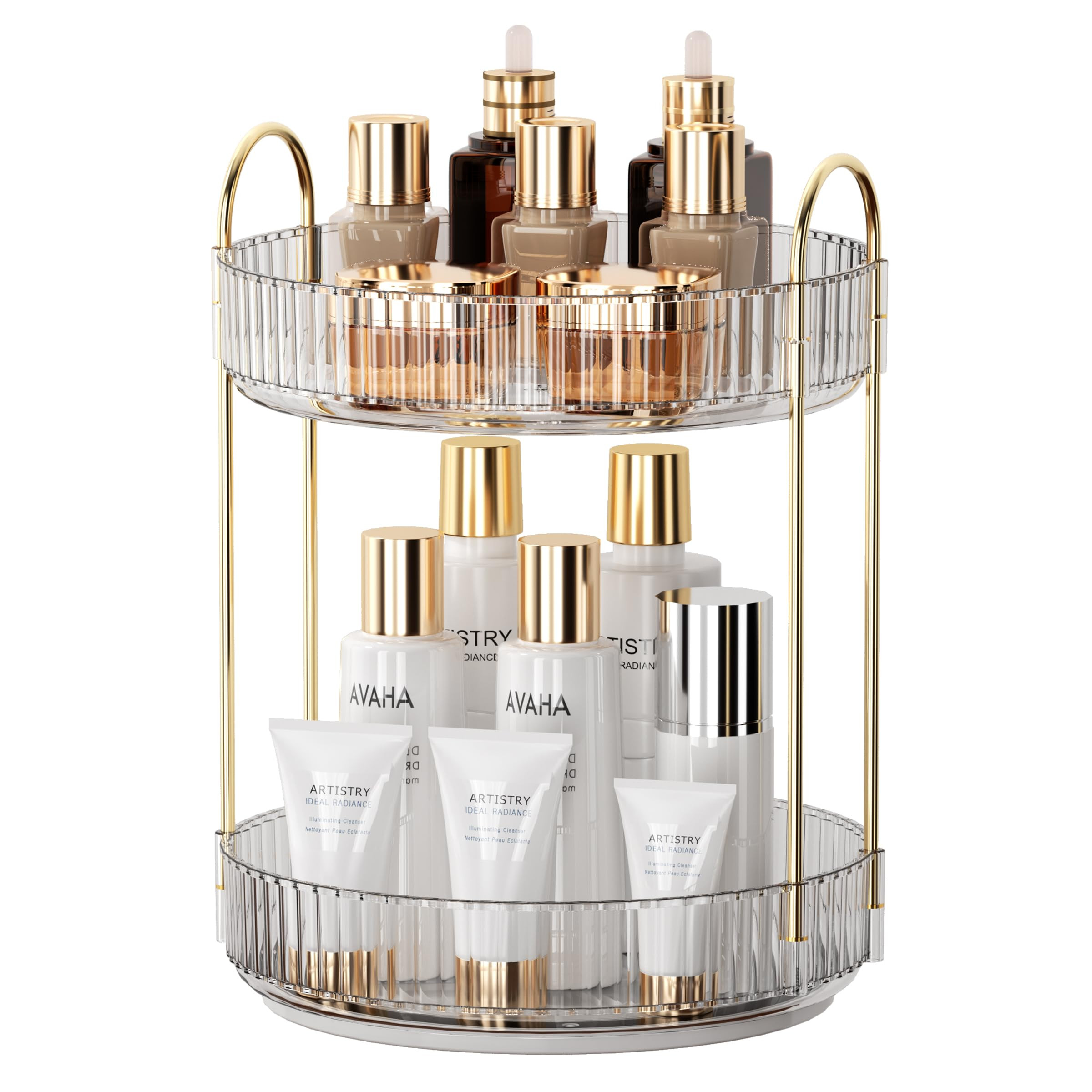 YCIA&DONE 360 Rotating Makeup Organizer and Storage for Vanity Bathroom Countertop, High Capacity... | Amazon (US)