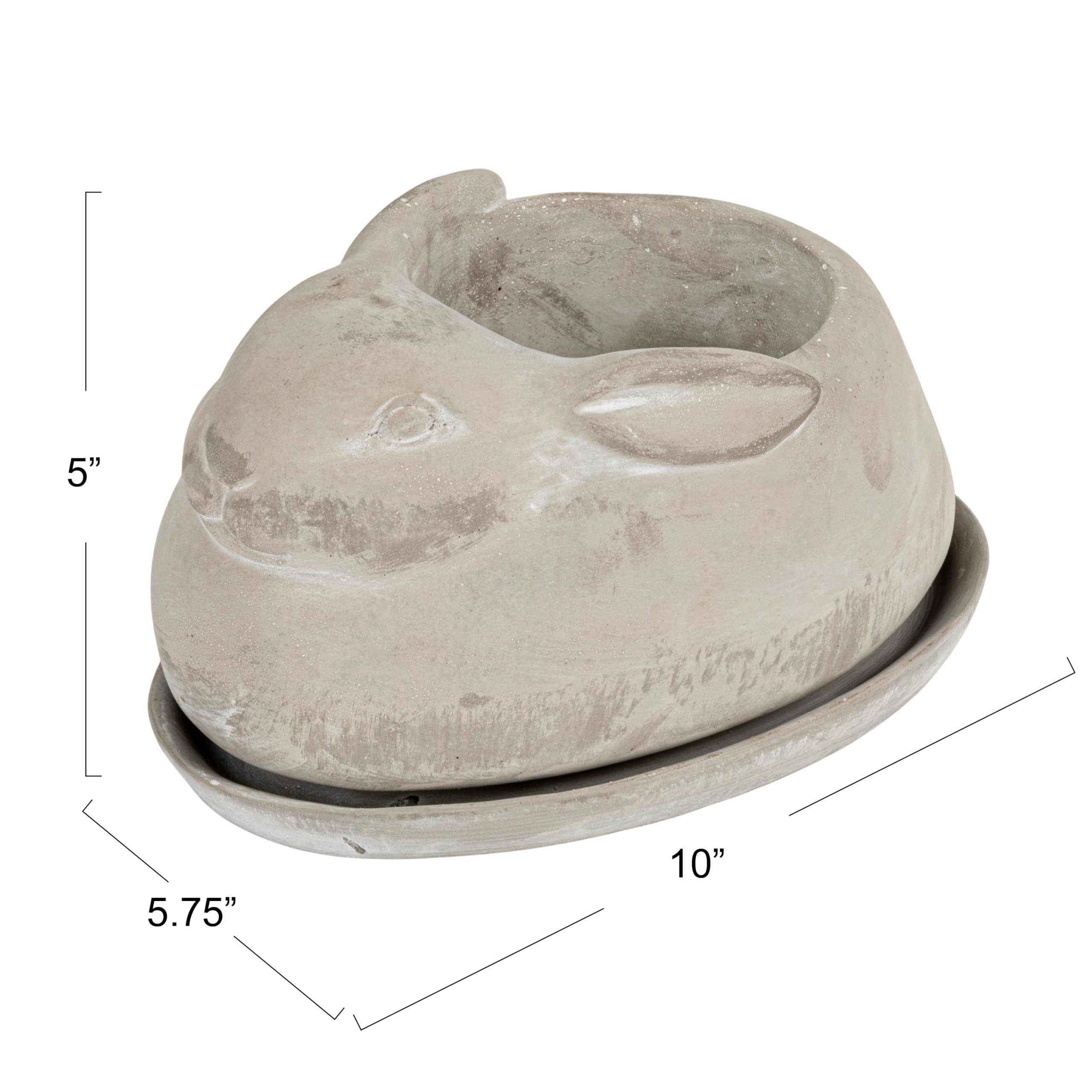 Creative Co-Op Cement Rabbit Planter with Saucer (Set of 2 Pieces) | Amazon (US)