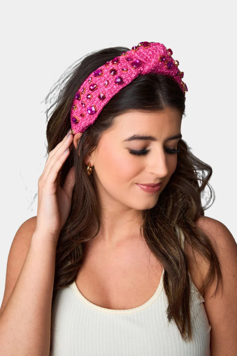 Brianna Cannon xx BL Eleanor Tweed Headband - Pink | BuddyLove