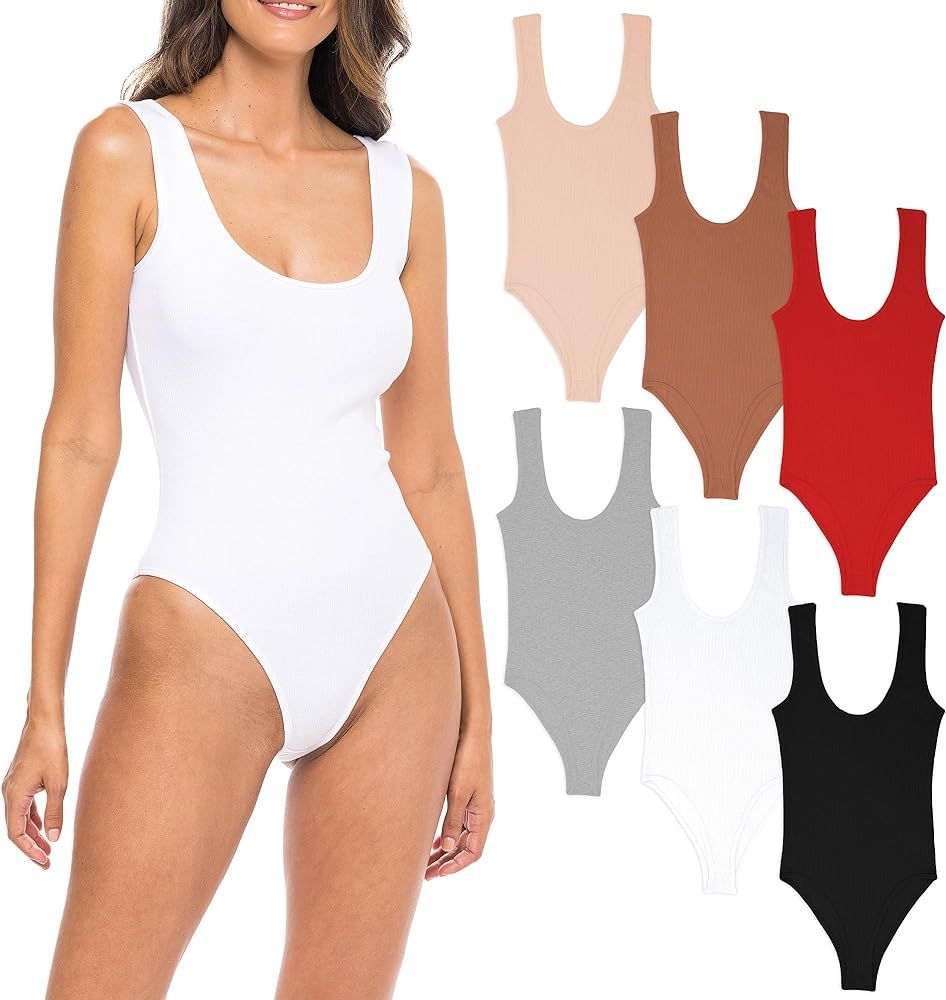 Sexy Basics Tank Top -Body Suit | Juniors Teens Petite Sized Cotton Rib Stretch Onsies | 6 Pack &... | Amazon (US)