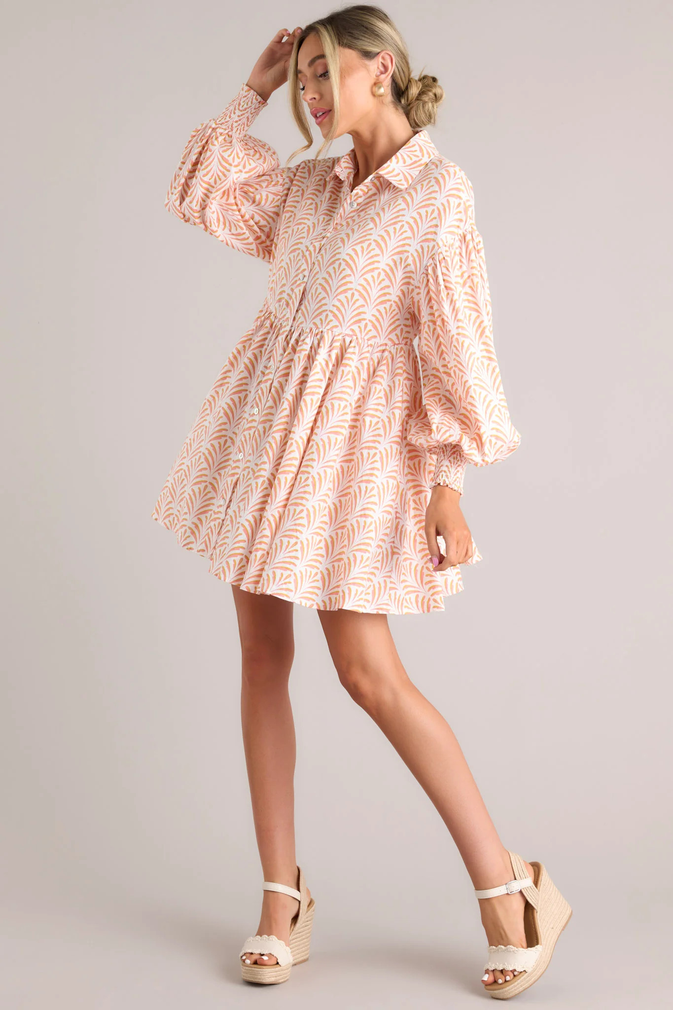 This Is Your Sign Spiced Coral Print Dress | Red Dress