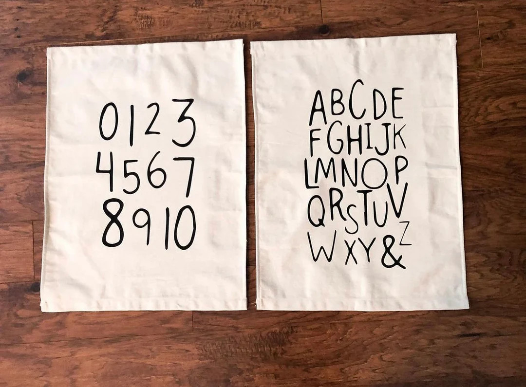 ABC 123 Set Custom Canvas Wall Hanging Wall Decoration Custom Flag - Etsy | Etsy (US)