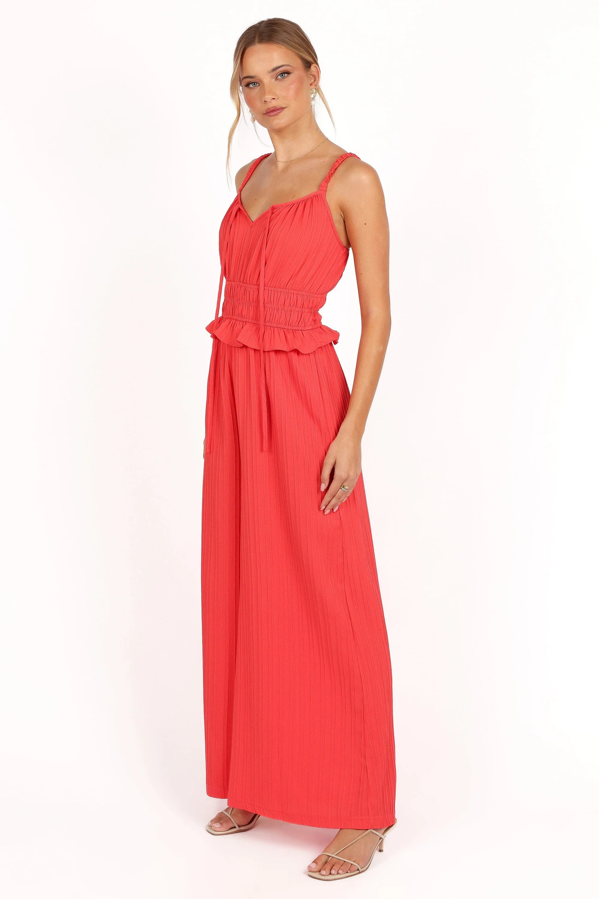 Camry Jumpsuit - Coral Red | Petal & Pup (US)