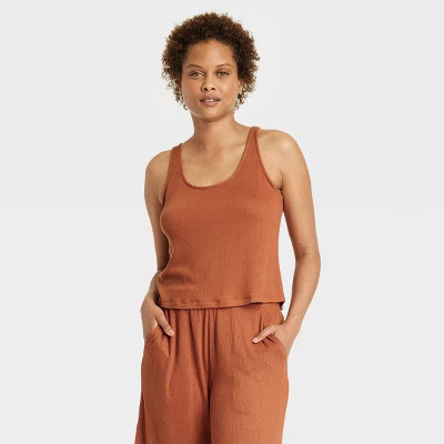 Women's Crinkled Texture Knit Pajama Tank Top - Stars Above™ | Target
