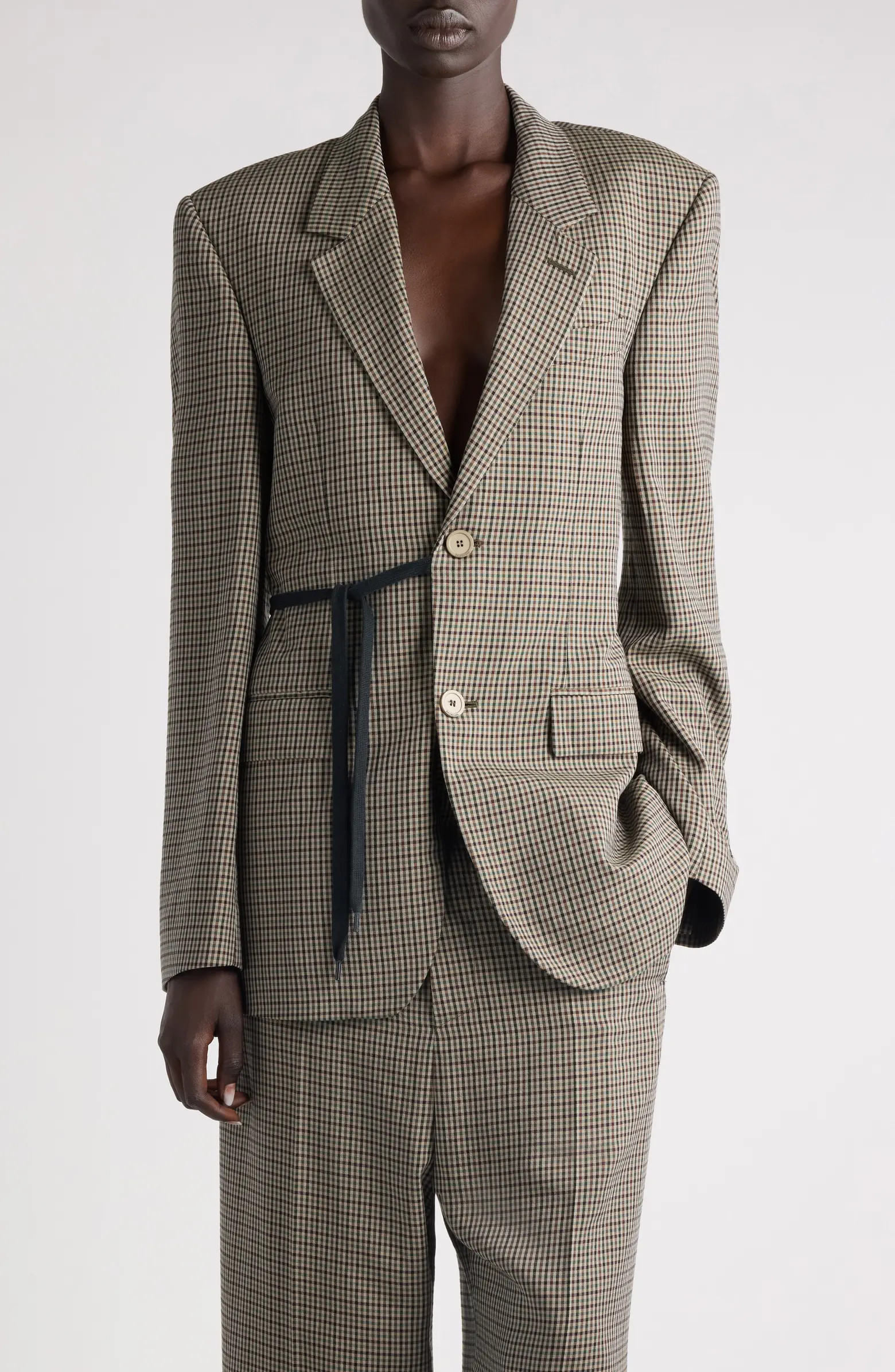 Balenciaga Check Side Tie Blazer | Nordstrom | Nordstrom