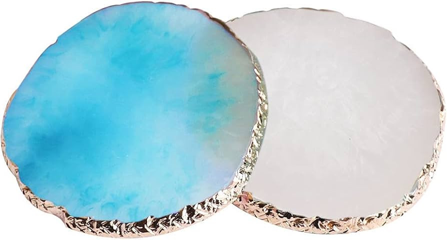 2 Pieces Resin Nail Art Palette, Nail Art Painting Gel Palette Gold Edge Nail Gel Color Makeup Di... | Amazon (US)