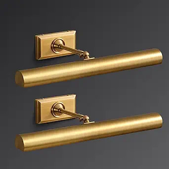 18" Picture Lights for Wall 2Pack Brass Picture Lights Hardwired Gold Dimmable Gallery Art Light,... | Amazon (US)