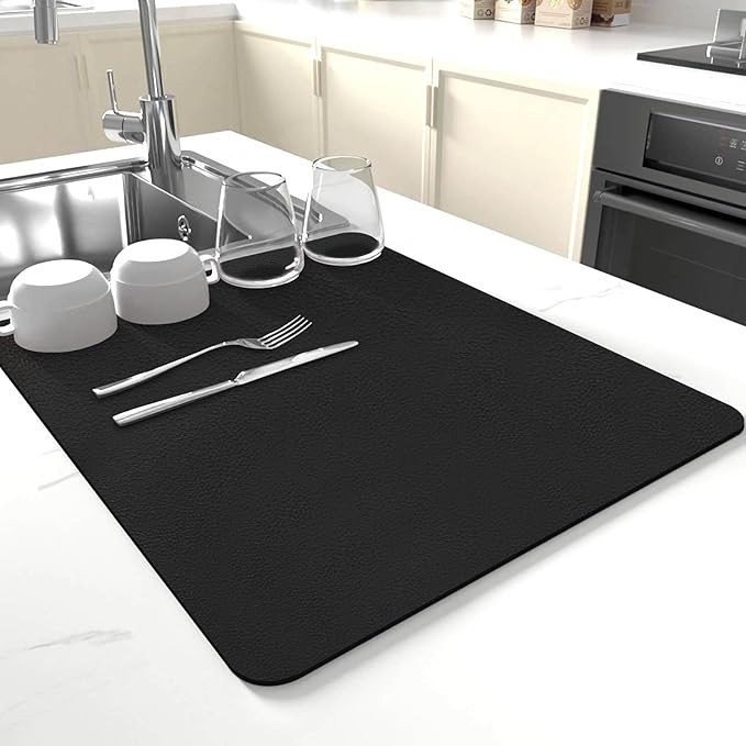 Dish Drying Mat for Kitchen Counter,Drying Mat for Dish Rack,Absorbent Hide Stain Rubber Mat,Coff... | Amazon (US)