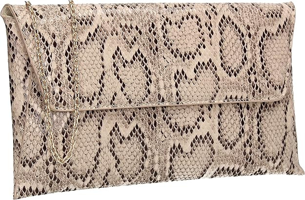 SWANKYSWANS Karla Faux Snakeskin Print Clutch Bag | Amazon (US)