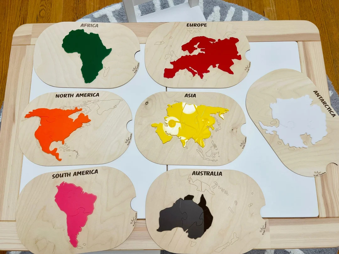 Flisat Continents Puzzle Board Sensory Bin Insert Trofast - Etsy | Etsy (US)