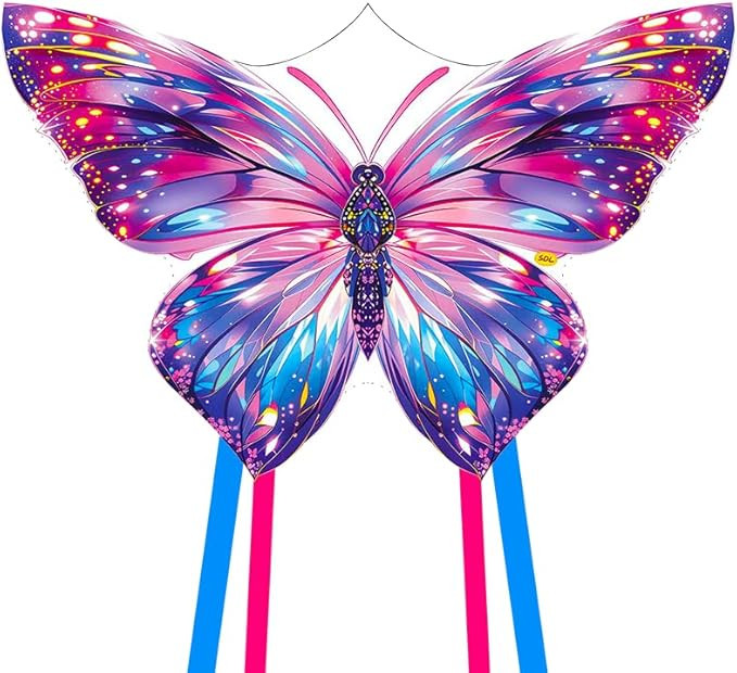 XIAOYAOJIN Butterfly Kite for Kids Ages 4-8 & Adults, 31x22 Large Beginner Easy to Fly Beach Kite... | Amazon (US)