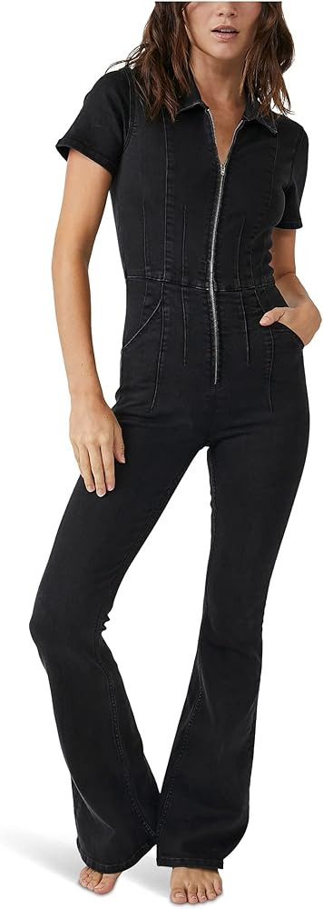 Women's Jayde Flare Jumpsuit, Black Mamba, XL | Amazon (US)