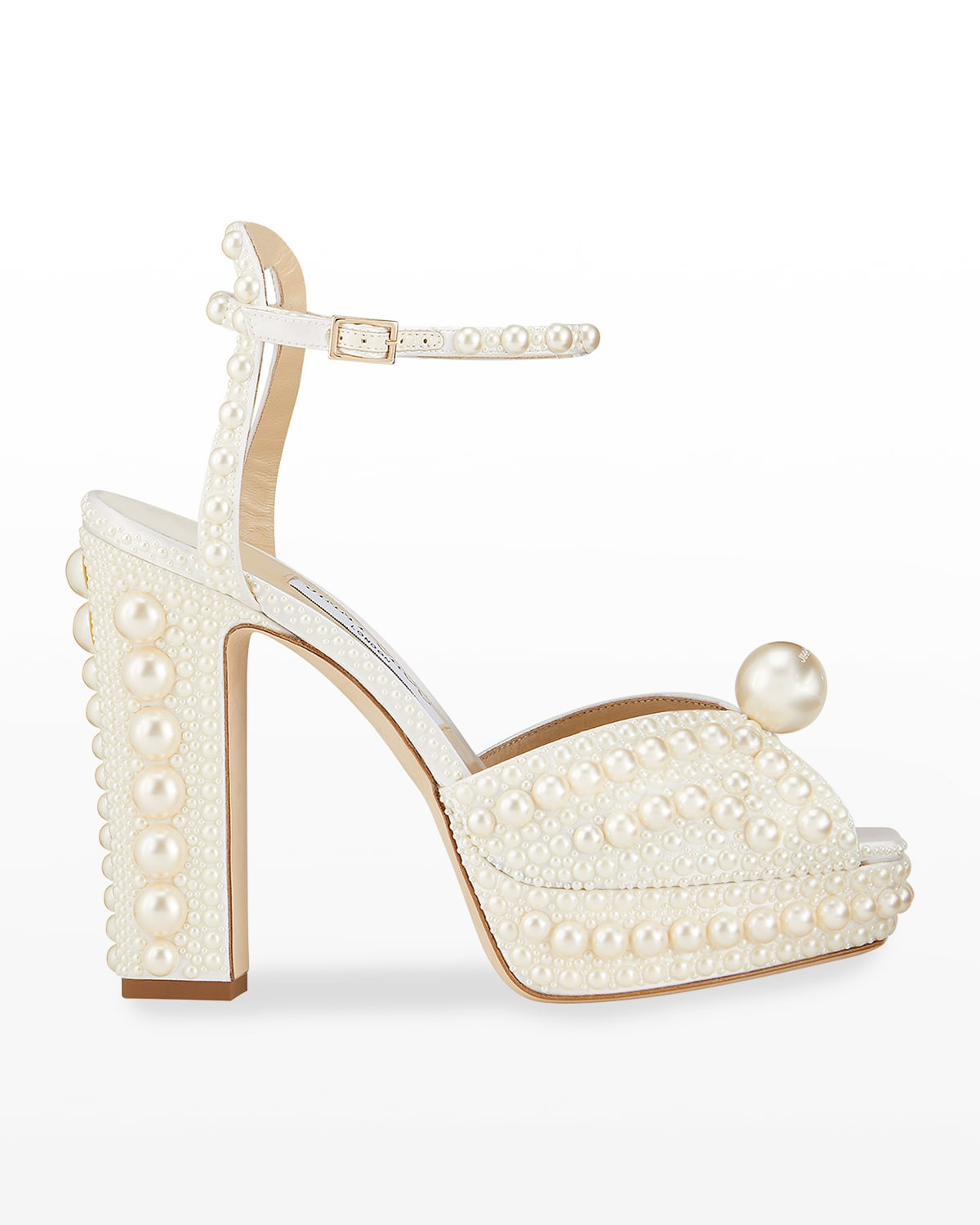 Sacaria 120mm Pearly-Stud Platform Sandals | Neiman Marcus