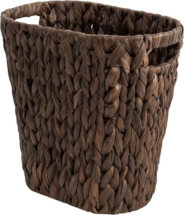 StorageWorks 4.5 Gallon Slim Bathroom Trash Can with Built-in Handles, Decorative Wicker Waste Ba... | Amazon (US)