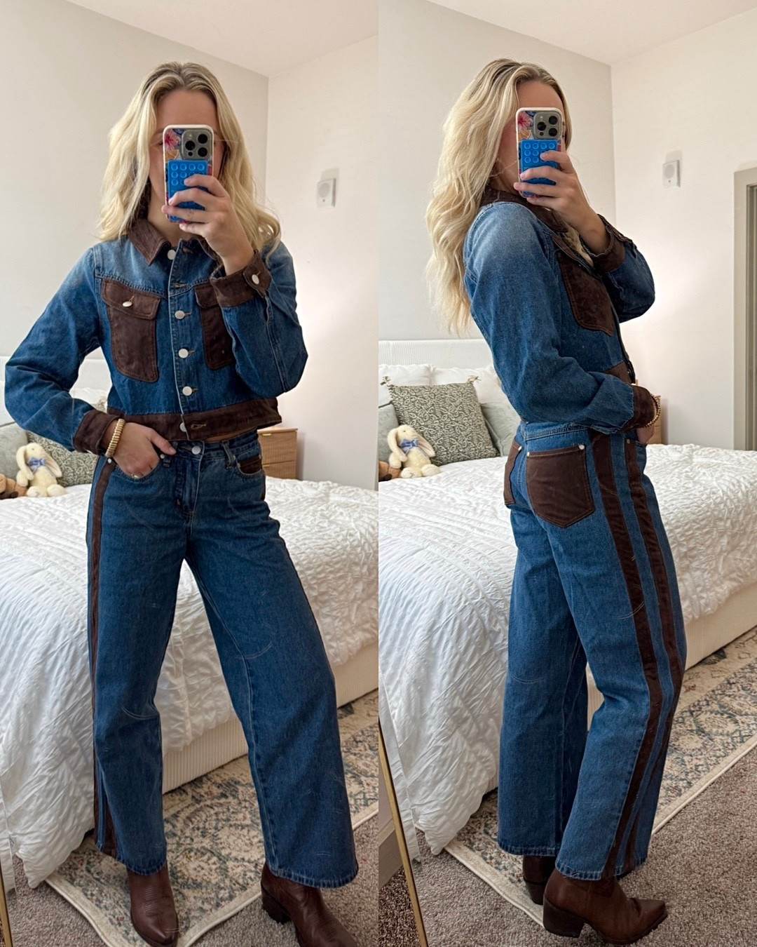 THE denim outfit for fall! perfect for the western trend, to wear to a concert, or to level up jeans and a denim jacket 🤠

wearing a S top & XS jeans (true to size) 

#LTKHoliday #LTKSeasonal #LTKStyleTip