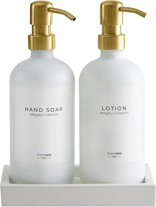 MaisoNovo Glass Soap Dispenser with Pump | Vintage Soap Dispenser Bathroom and Kitchen Soap Dispe... | Amazon (US)