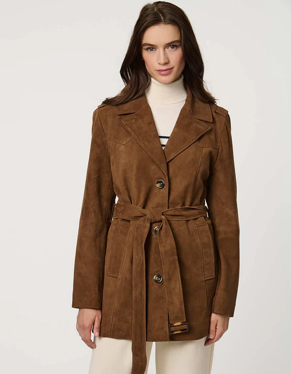 Radcliffe Suede Trench | Bernardo Fashions