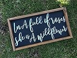 In A Field of Roses She is A Wildflower, Nursery Décor, Farmhouse Décor, Wall Décor, Rustic Nursery, | Amazon (US)