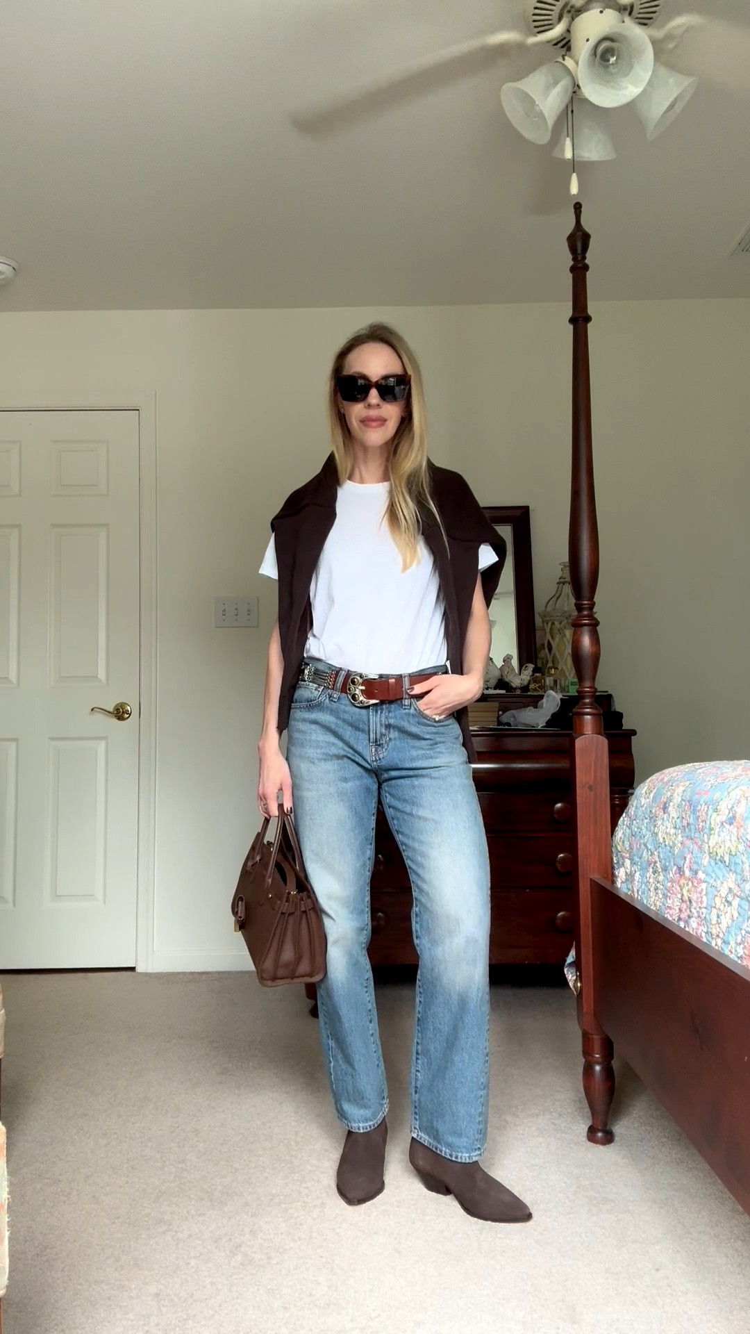 Casual fall outfits over 40, white tee and jeans, @Zara western belt, brown cowboy boots

#LTKOver40 #LTKSeasonal #LTKSaleAlert