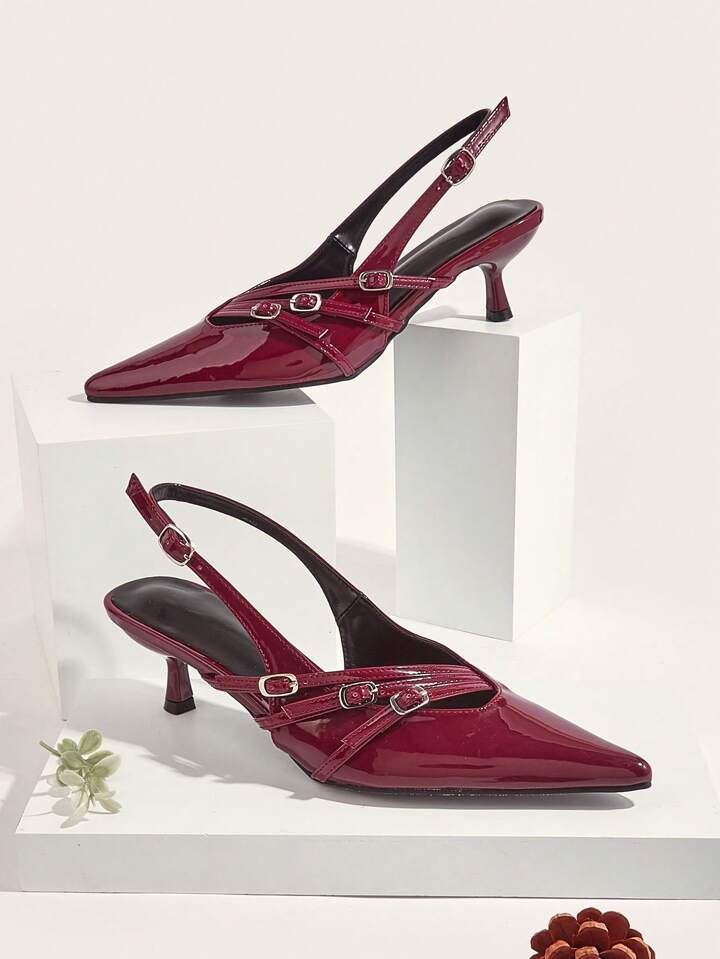 •  Mid Heel • Patent Leather | SHEIN