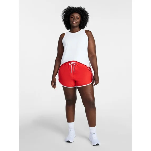 Athletic Works Women's and Women's Plus Piped Running Shorts, Sizes XS-4X | Walmart (US)