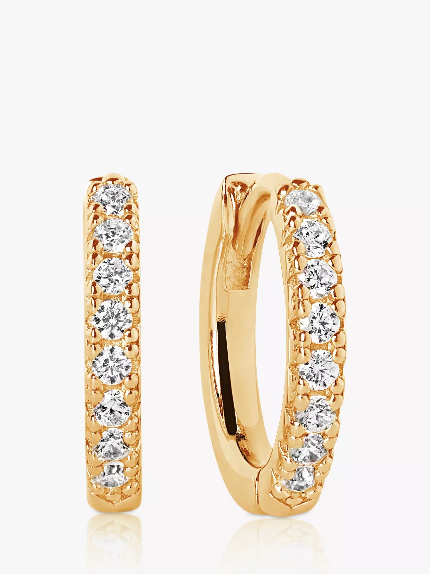 Sif Jakobs Jewellery Ellera Medio Medium Cubic Zirconia Hoop Earrings, Gold | John Lewis (UK)