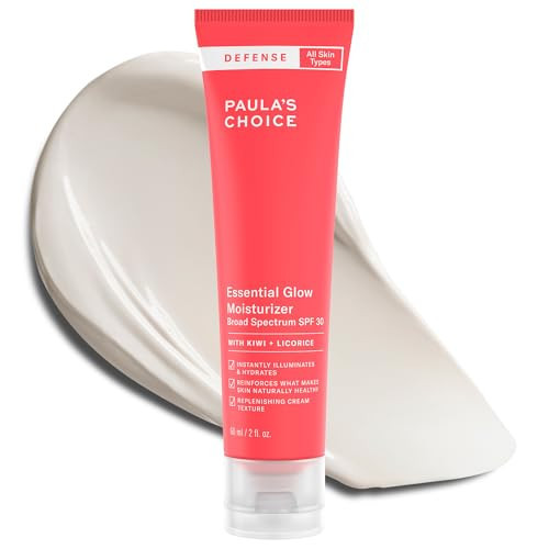 Paula's Choice DEFENSE Essential Glow Mineral Moisturizer SPF 30 with Kiwi Extract, Vitamin C & E, Niacinamide, Argan Oil & Resveratrol, Radiant Dewy Finish, 2 Oz Tube | Amazon (US)