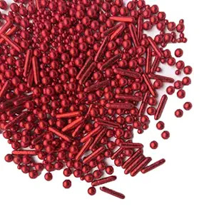 Sprinkles Red Pearl Sugar Candy Mix Size Baking Cake Decorations Cupcake Toppers Celebrations Sha... | Amazon (US)