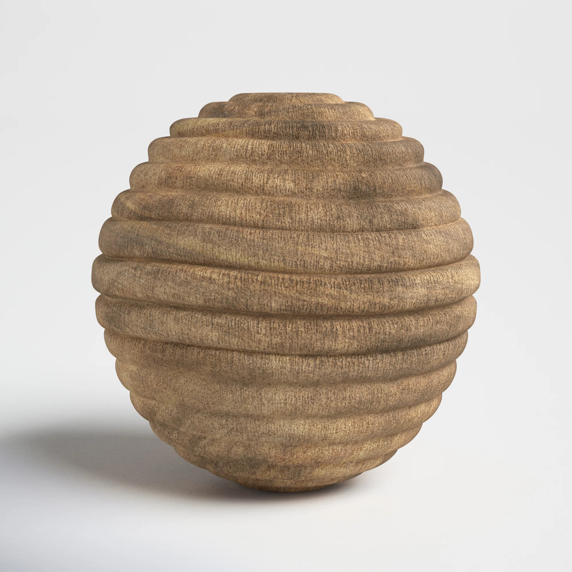 Joss & Main Natural Round Brown Ridged Wooden Orb Decor Contemporary Rustic & Reviews | Wayfair | Wayfair North America