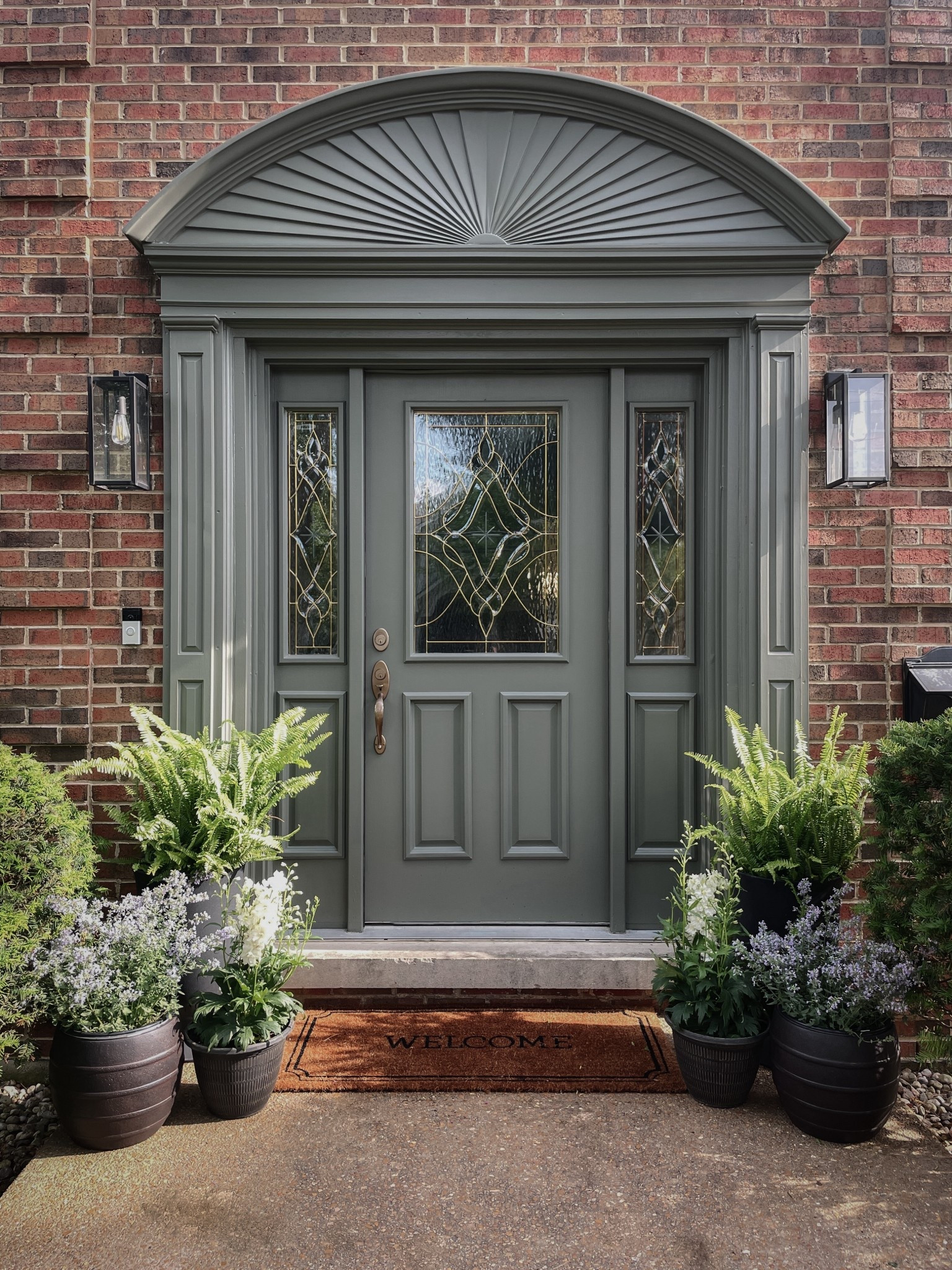 Front door styling, entry ideas. Outdoor lighting. 

#LTKHome #LTKSeasonal #LTKSummerEdit