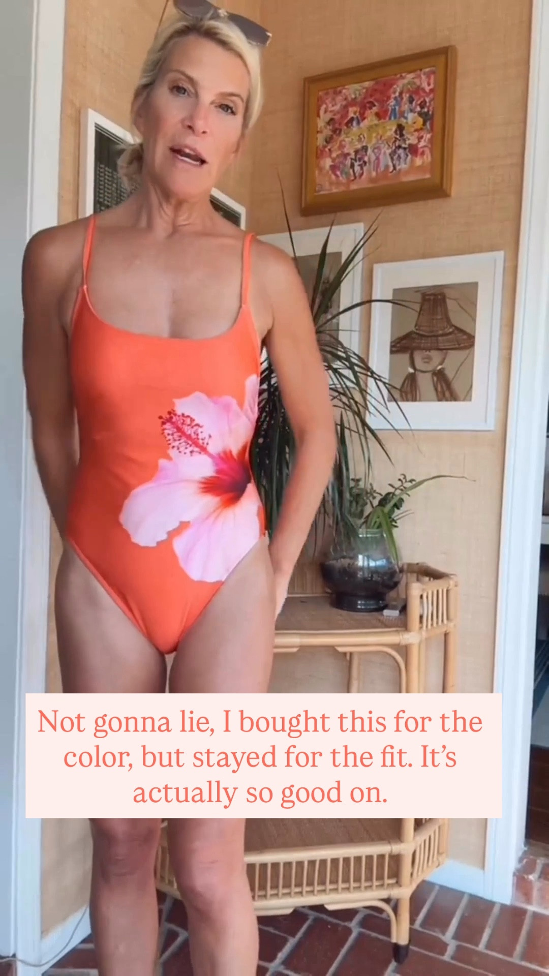 Tropical one-piece swimsuit with bold floral design for beach days.

#LTKOver40 #LTKootd #LTKSwim