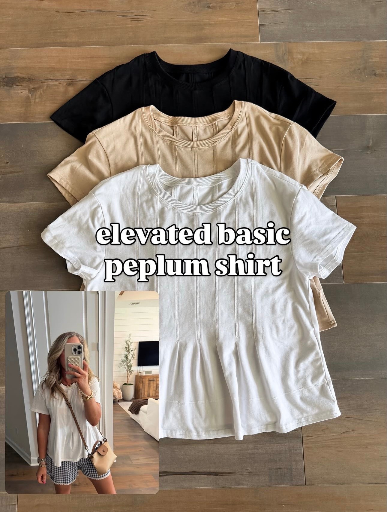 Amazon fashion Amazon finds peplum top and gingham shorts summer outfit