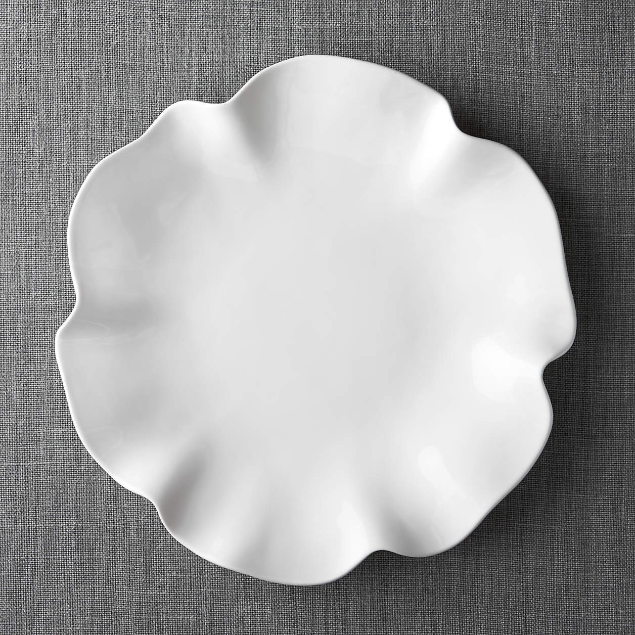 White Ruffle 16" Platter + Reviews | Crate & Barrel | Crate & Barrel
