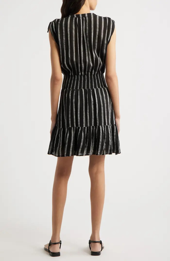 Rails Samina Stripe Smocked Linen Blend Dress | Nordstrom | Nordstrom