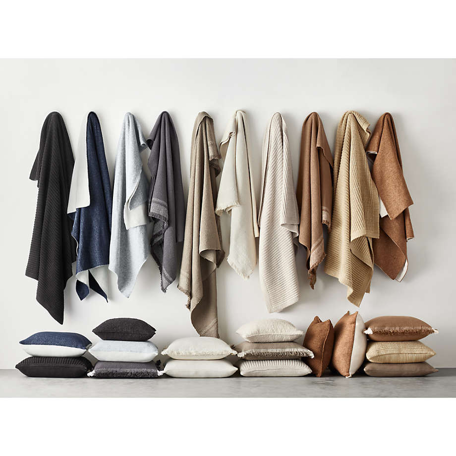 Alpine Cozy Ivory and Camel Tan Reversible 70"x55" Decorative Throw Blanket | Crate & Barrel | Crate & Barrel