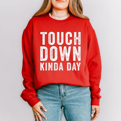 Simply Sage Market Touch Down Kinda Day Sweatshirt - S - Red | Target