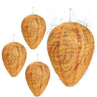 Outdoor Wasp Hornet Yellow Jacket Trap with Waterproof Fake Nest Deterrent Hanging for Garden Yard 4-Pack | The Home Depot