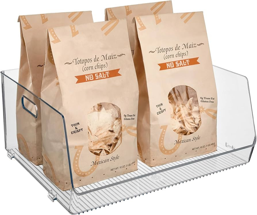 iDesign Stackable Open-Front Storage Bin, Extra Long Organizer for Kitchen or Pantry, Clear | Amazon (US)