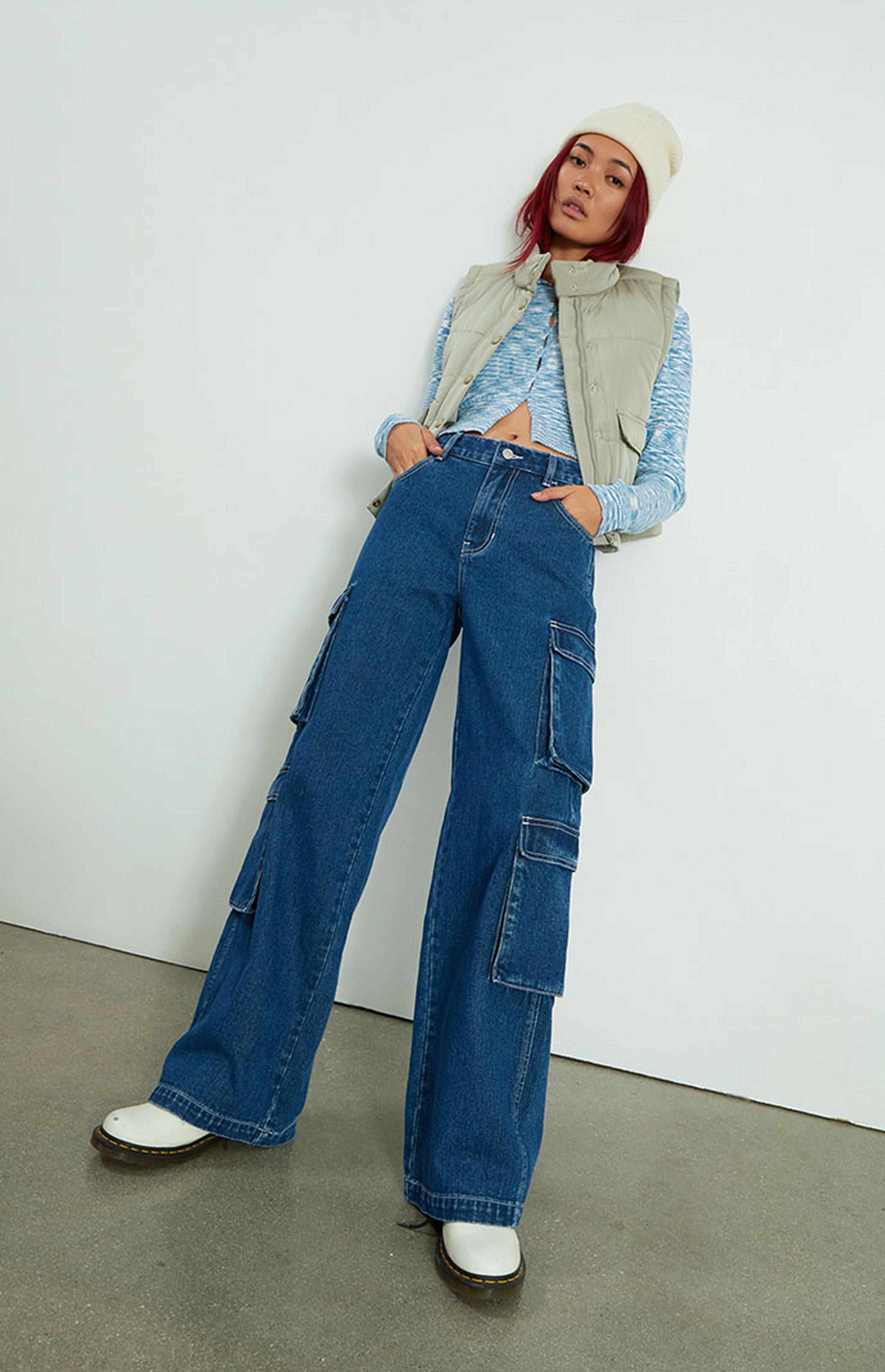 PacSun Dark Blue Baggy Cargo Pants | PacSun | PacSun