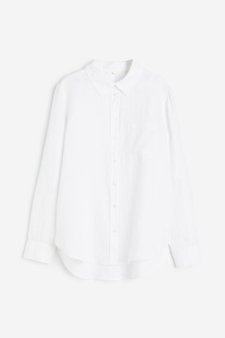Linen Shirt - Black - Ladies | H&M US | H&M (US + CA)