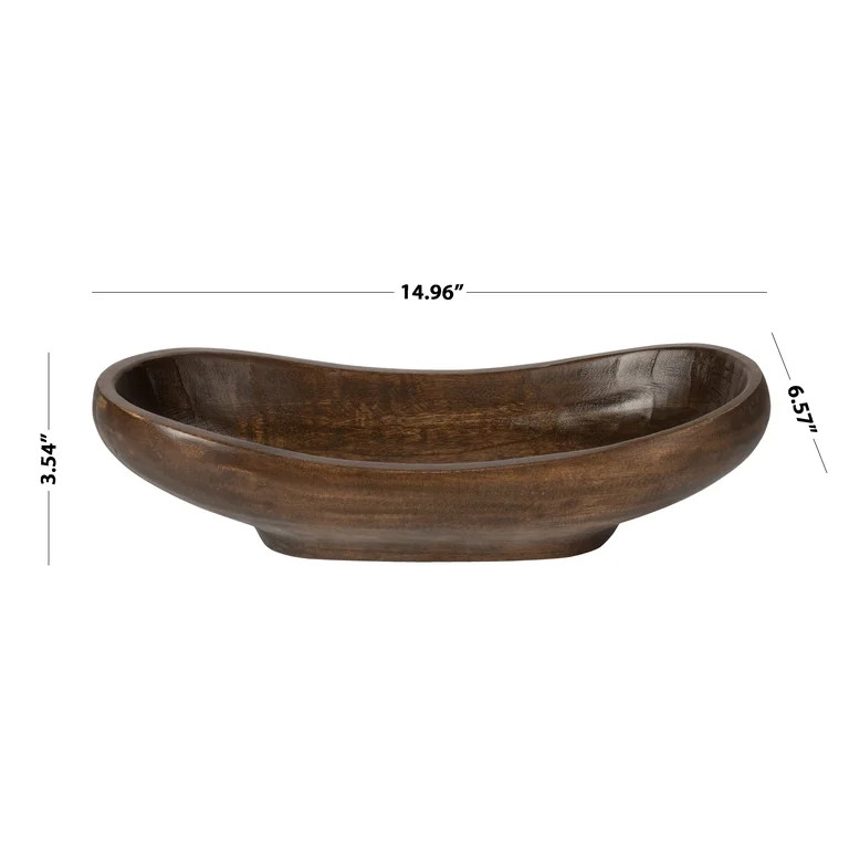 Better Homes & Gardens Indoor Carved Walnut Wood Decorative Bowl | Walmart (US)