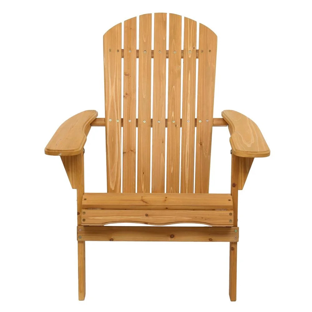 Zimtown Outdoor Wooden Folding Adirondack Chair for Garden Deck, Natural Wooden Finish | Walmart (US)