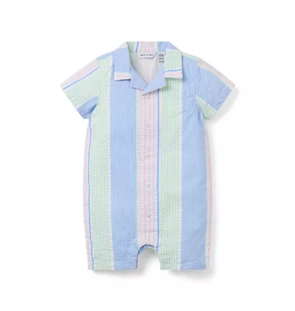 Baby Striped Seersucker Stripe Romper | Janie and Jack