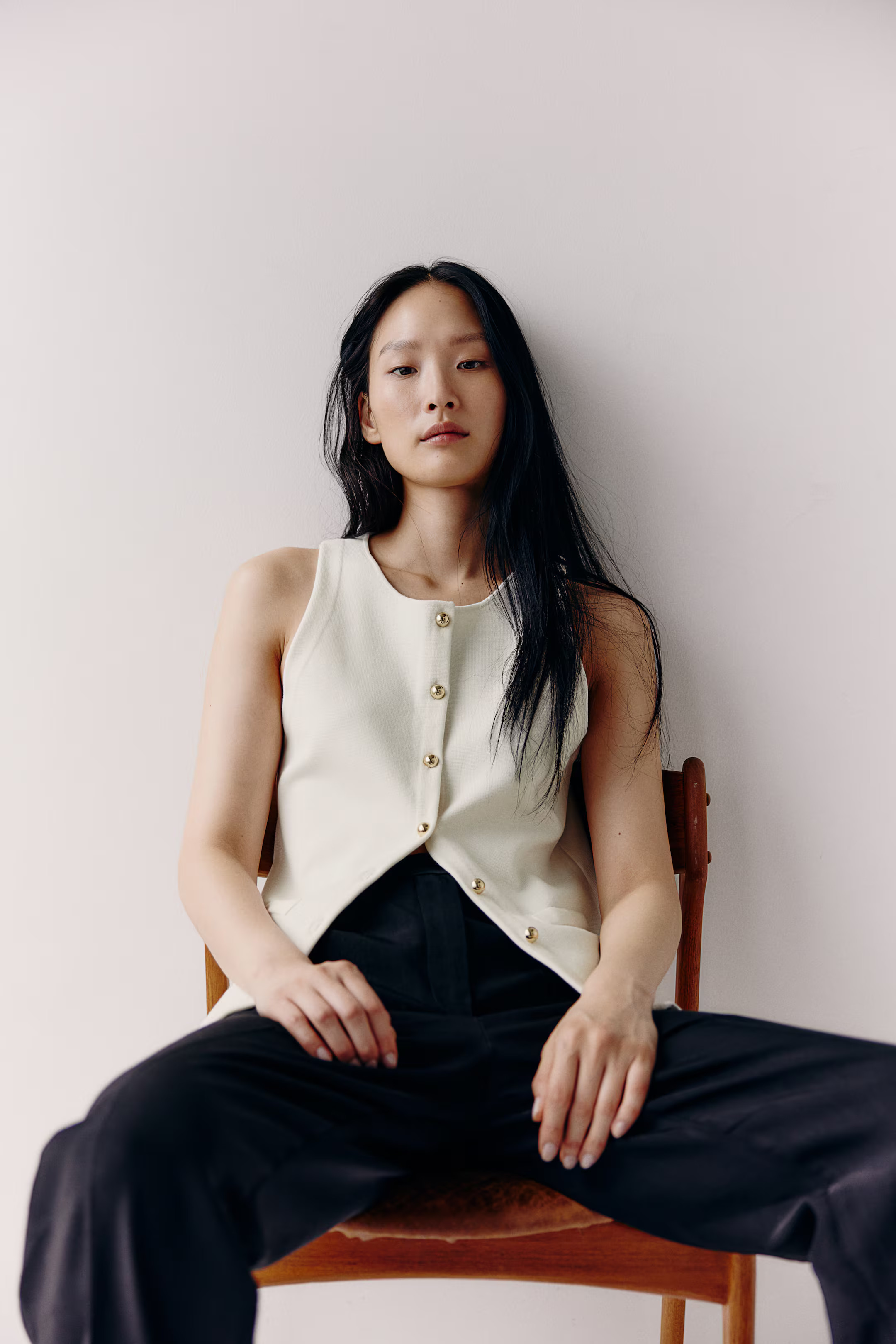 Fine Knit Vest - White - Ladies | H&M AU | H&M (AU)
